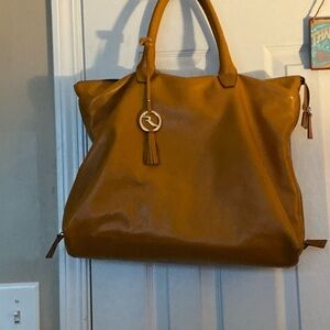 Varriale Cognac Tote with Tassel Accent - Women’s Everyday Carry